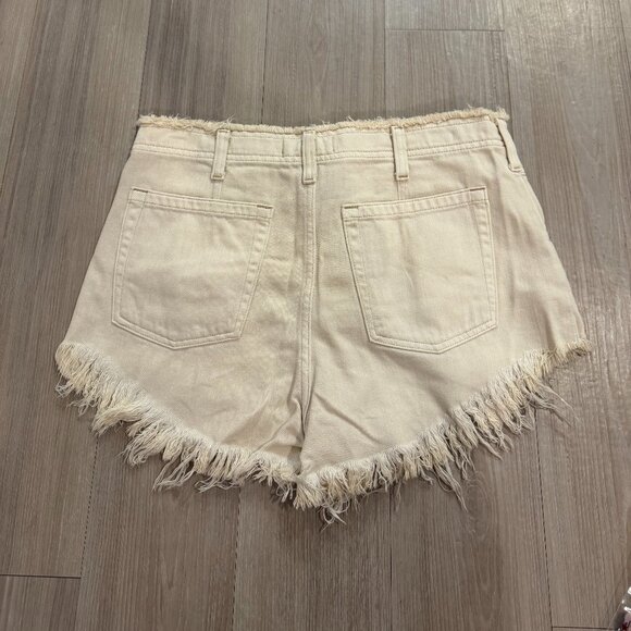 FREE PEOPLE Soft Salty BECKET LaceUp Front Slouchy Denim Short Size 31 - Picture 3 of 5